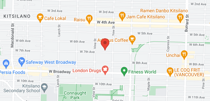 map of 205 2239 W 7TH AVENUE